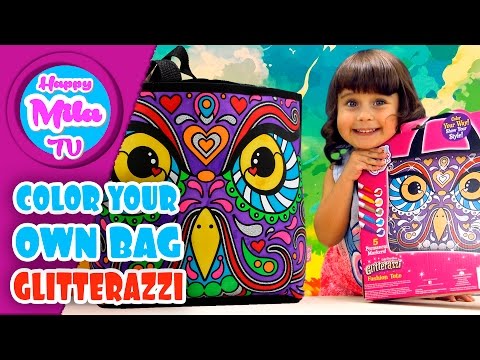Color Your Own Bag Glitterazzi Fashion Tote by Peachtree Playthings funny review | HappyMilaTV #335