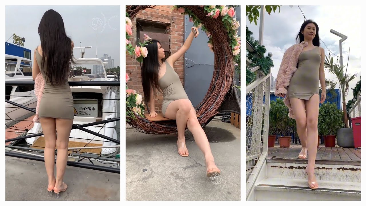 Sweet female model 💓 grey short dress p2 🤩 #hhchannel #hhkhoedang #hhmodels #hhgirlxinh