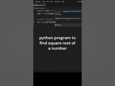 square root program in python #shorts - YouTube