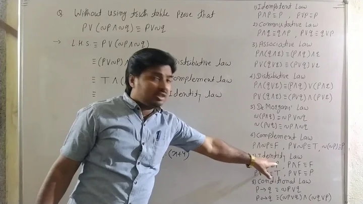 Lec13 Mathematical Logic : Algebra Of Statement : Equivalence Without using Truth Table : Ex.1.4 Q3