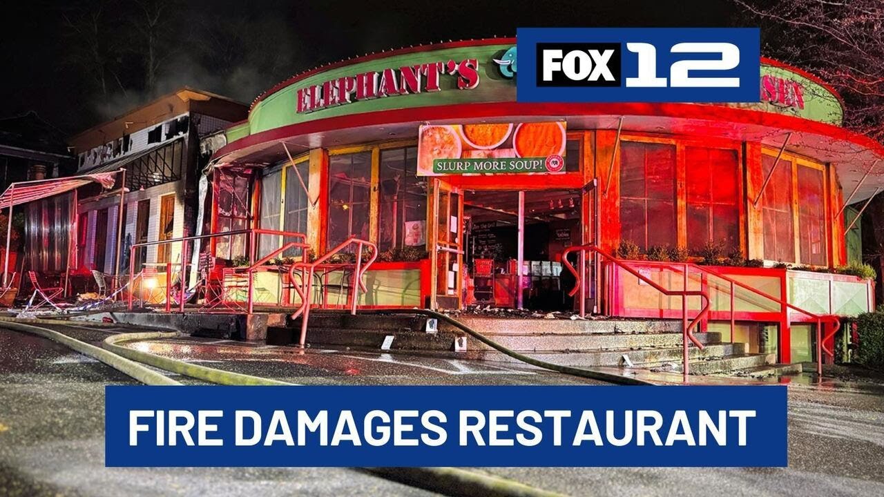Two-alarm fire damages Elephants Delicatessen in NW Portland - YouTube