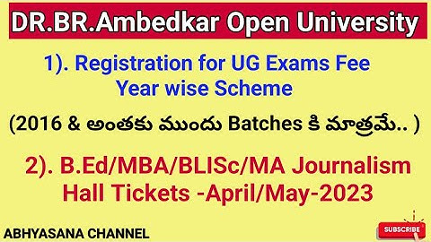 UG CBCS VI - SEM EXAM FEES (2017 to 2020 Batches) II DOWNLOAD EXAM HALL TICKET OF BEd/BLISc/MBA & MA
