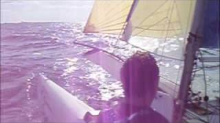 Formula 18 catamaran crashing and speeding