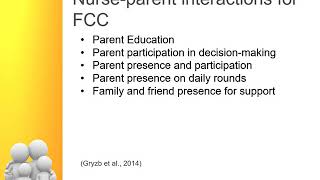 Family Centered Care in the NICU