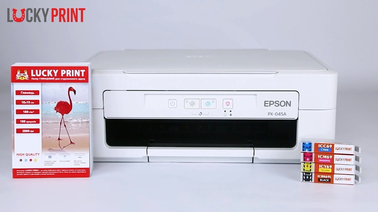 Обзор МФУ Epson PX-045A с картриджами Lucky Print - YouTube