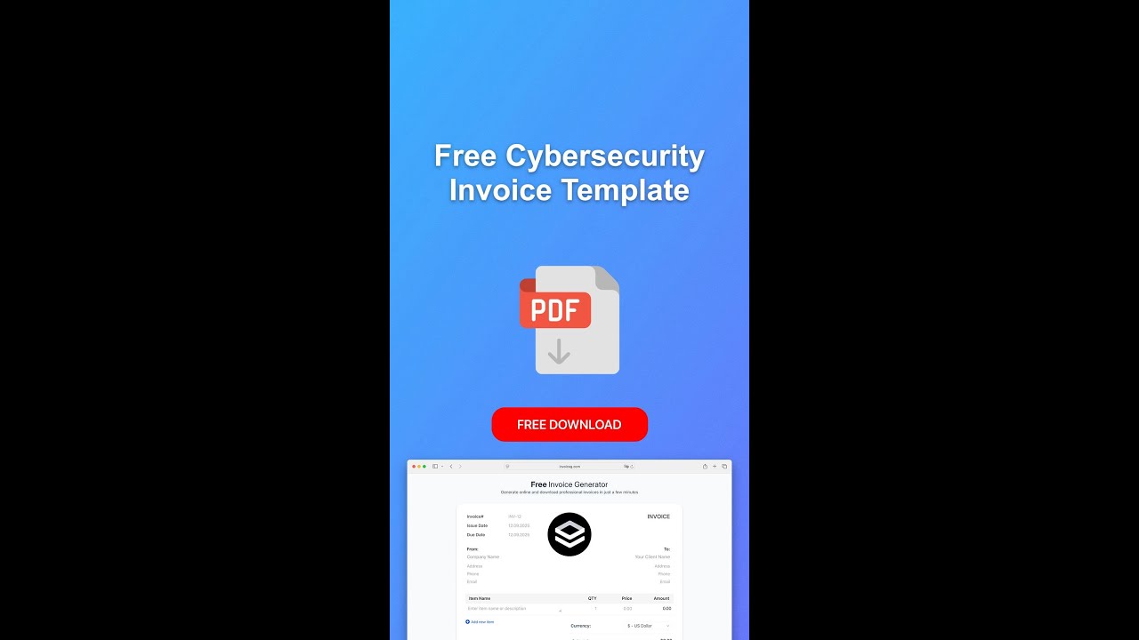 Cybersecurity Invoice Template 