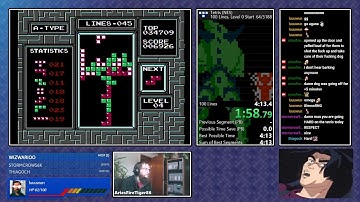 Tetris (NES) 100 Lines, Level 0 start Speedrun in 4:10