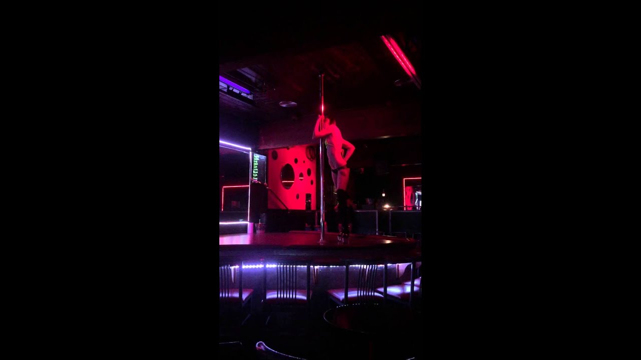 Classic hairy redhead in strip club