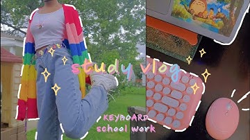*aesthetic* STUDY VLOG || study with me, new keyboard, hw :)