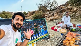 Exciting BBQ Gathering for India vs Pakistan match | BBQ in the mountains of Saudi Arabia