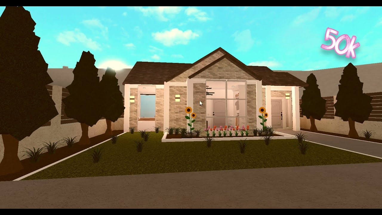 Modern One Story Home Speed Build Roblox Youtube