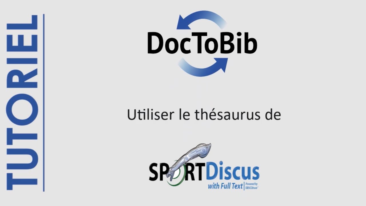 Le Thesaurus de SportDiscus - YouTube