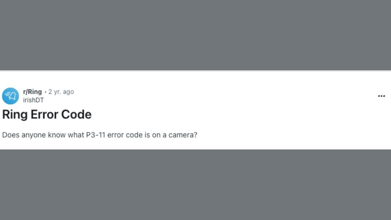 How To Fix Ring Error Code P3-11?