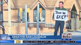 Senator Dan Laughlin extends thanks to supporters