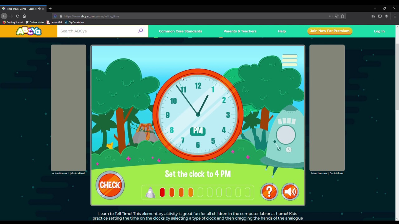 time travel game learn to tell time abcya