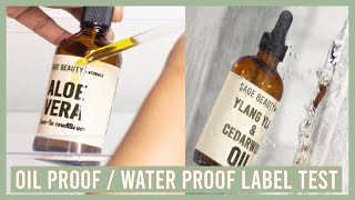 Crinklee Labels vs Online Labels (water and oil proof test)