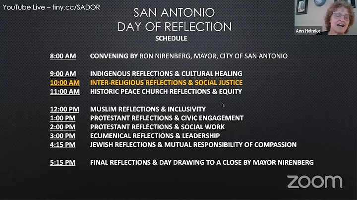 San Antonio Day of Reflection Inter-Religious Reflections and Social Justice