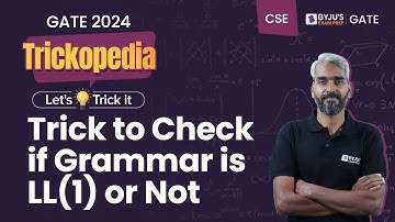 Trick to Check if Grammar is LL (1) or not | Identification LL (1) Grammar Short Trick | BYJU