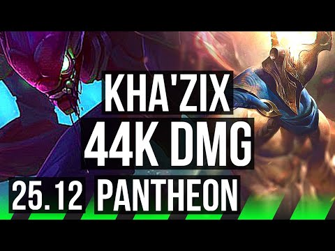 KHA'ZIX vs PANTHEON (JGL) | 26/2/9, 10 solo kills, Legendary, 44k DMG | KR Master | 25.12