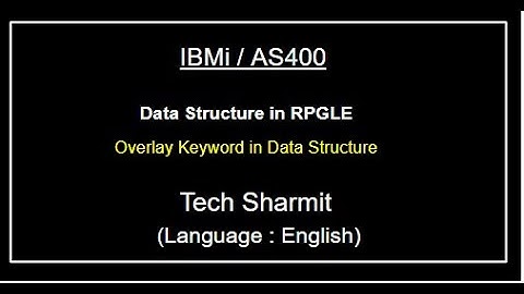 Overlay keyword in Data Structure.  | rpgle programming tutorial |  as400 tutorial for beginners |
