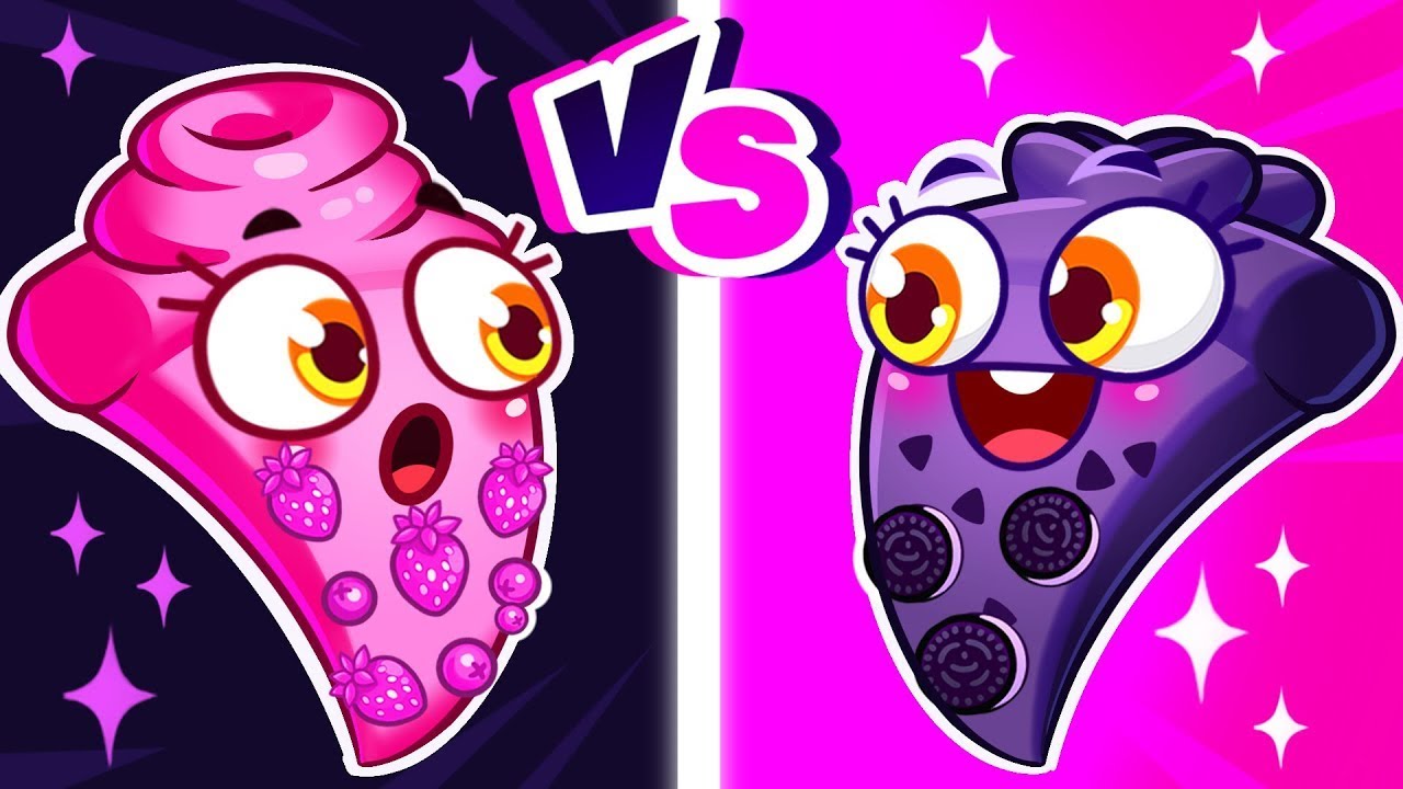 Pink vs Black Pizza Challenge! 🍕 Fun Food Battle | Pit & Penny Learn Opposites | Kids Cartoons
