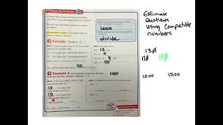 4th grade go math lesson 4.5 estimate quotients compatible numbers