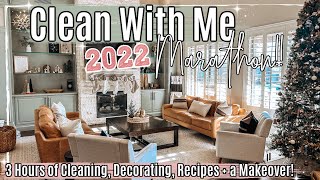 WINTER CLEAN WITH ME MARATHON 2022 :: Over 3 Hours of INSANE Speed Cleaning, Decorating & Recipes