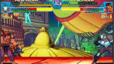 Marvel Vs. Capcom - Ryu & War Machine(Tank) vs Ryu & Wolverine(Jino)