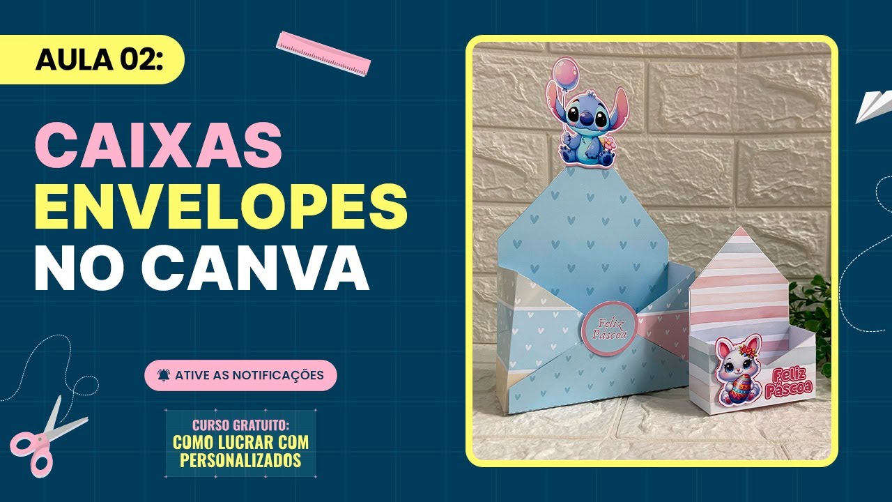 Curso Gratuito - Aula 02 | Caixa Envelope P e M - PASSO a PASSO no Canva [MOLDE GRÁTIS]