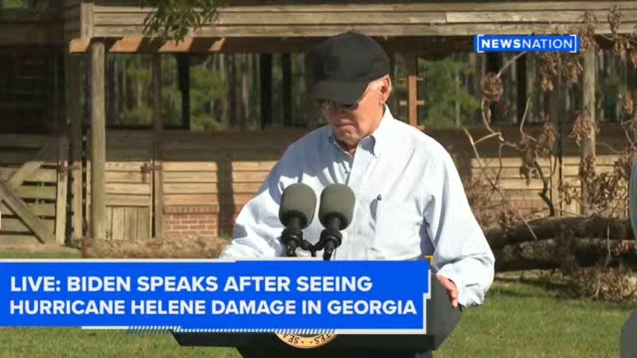 Biden speaks after seeing Hurricane Helene damage in Georgia - YouTube