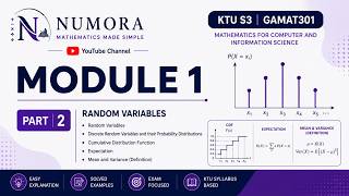 KTU 2024 S3 |GAMAT301| MIS 3 | Module 1 | Part 2 | CDF,Expectaion,Mean and Variance | NUMORA
