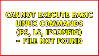 Cannot execute basic linux commands (ps, ls, ifconfig) - File not found (3 Solutions!!)