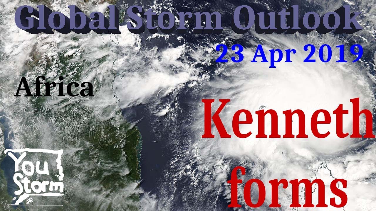 Cyclone Kenneth forms; GSO 23 Apr 2019