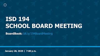 Board of Education Meeting - January 28, 2025