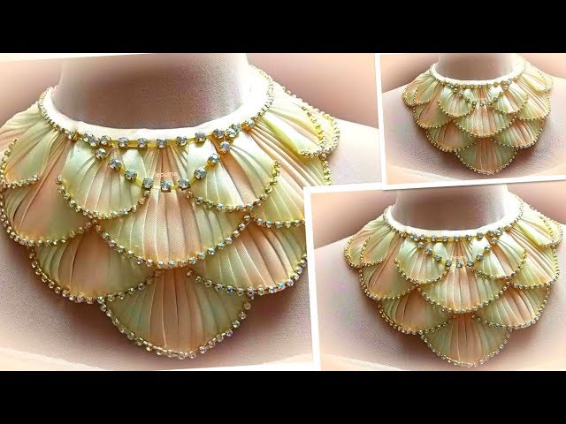 Колье своими руками из косой бейки, Мк Лерита / diy necklace