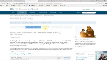 CCNA Service Provider - Contents SPNG1 and SPNG2
