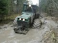 Homemade forwarder working in difficult conditions