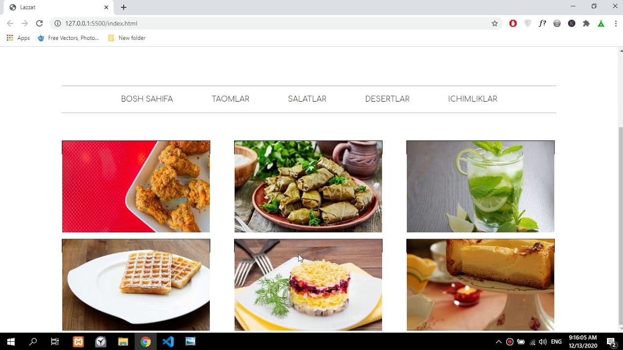 CSS 1-maket. Saytning retseptlar bo'limini yasash - YouTube