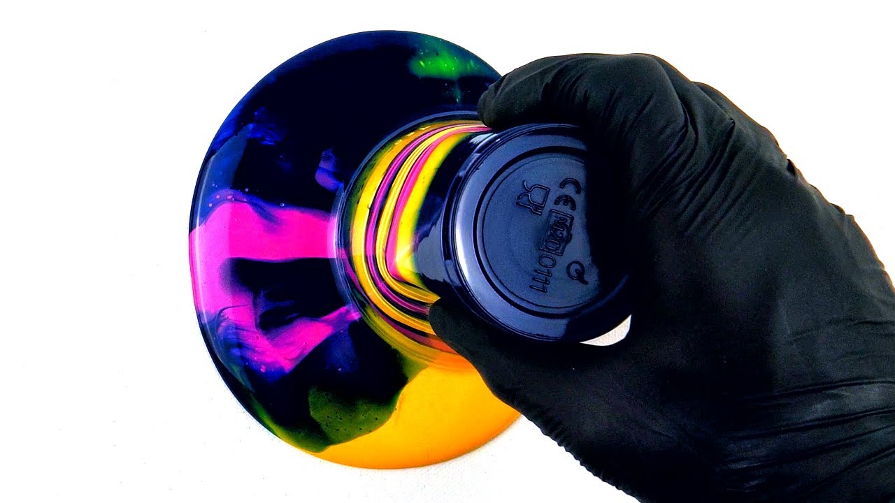 HUGE CELLS - Acrylic Pouring Flip Cup Technique - YouTube