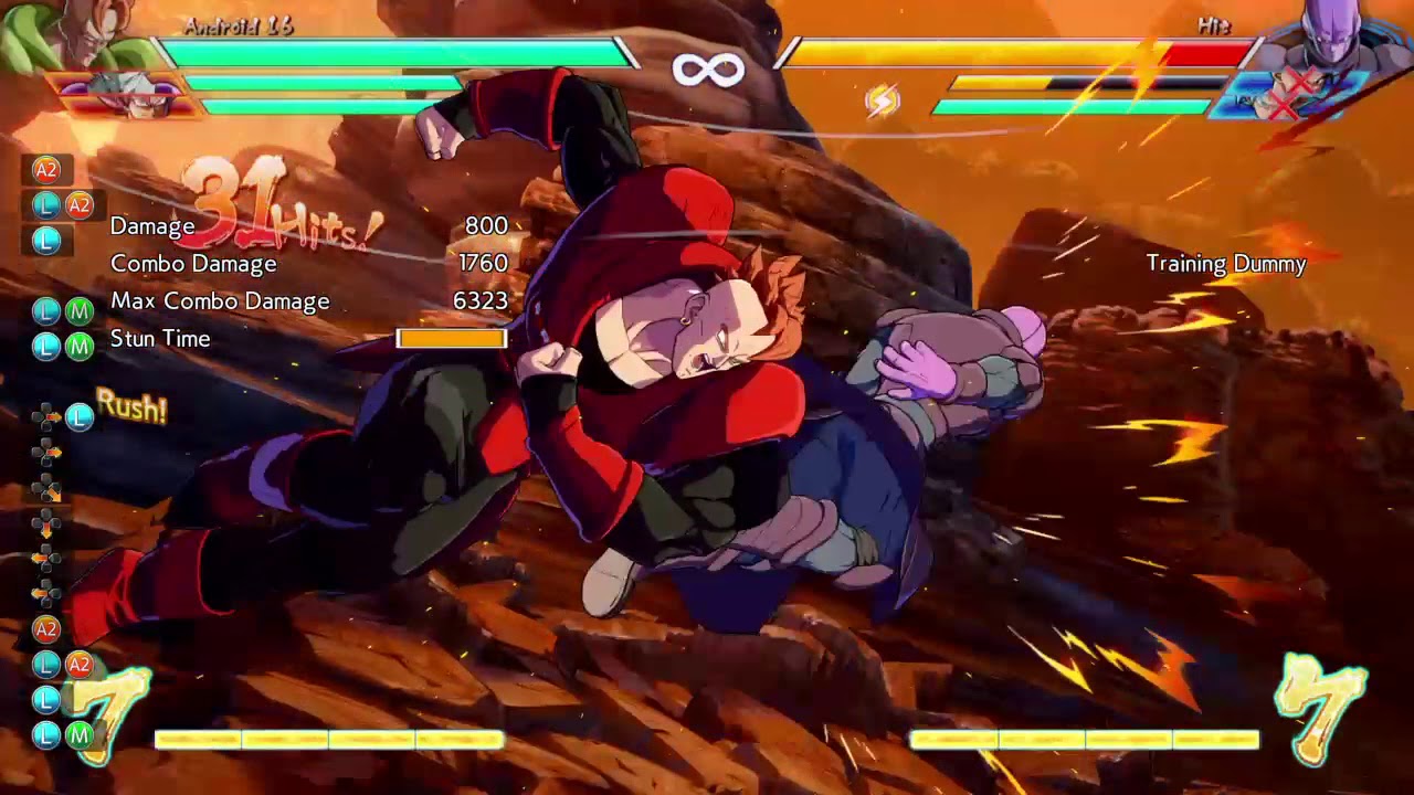 DRAGON BALL FighterZ Android 16 Dragon Rush 50/50 mixups tech YouTube