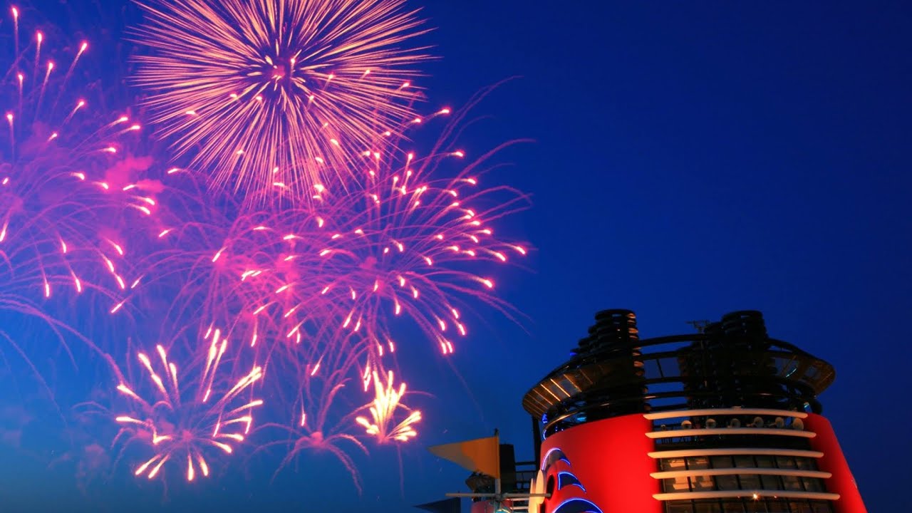 disney cruise fireworks side