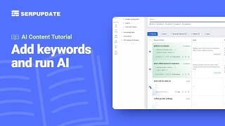Add keywords and run AI on the Board | SERPUPDATE Tutorial