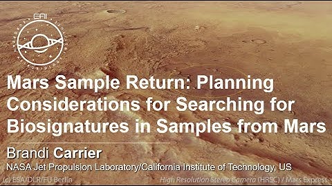 EAI Seminars: MSR: Planning Considerations for Searching for Biosignatures in Samples from Mars