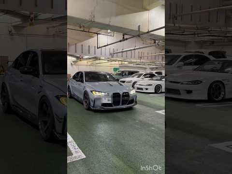 【まさかの4本マフラー😱】BMWのM3セダンが海ほたるに静かに現れる#bmw #m3 #daikoku