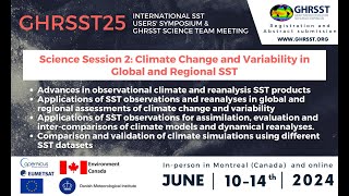 Science Session 2: Climate Change and Variability in Global and Regional SST, Part 2 of 3