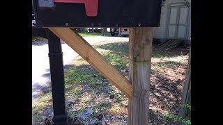 How I raised a mailbox post 6" without removing the existing post. Simple way to lengthen a wooden post.