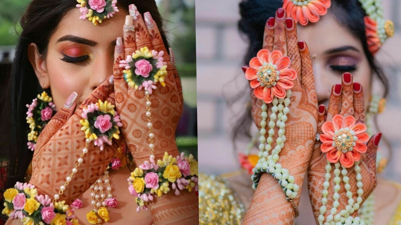 Buy Ekan Bridal Mehndi Florel Pearl Designer Pink Flower Jewellery Set for  Women Haldi Function/Pre Bridal Shoot 30 Gram Pack of 1 (Pink) at Amazon.in