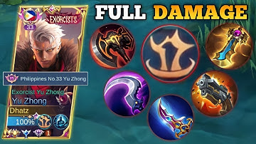 TANK EMBLEM + FULL DAMAGE BUILD IS TOO BROKEN FOR YU ZHONG!! | YU ZHONG EMBLEM SET 2023 - MLBB