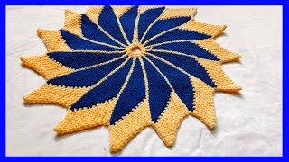 16 कलियों वाला पायदान  knitting, Paydan / door mat / paidan  @NILIMACREATION18