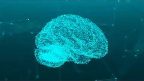 Abstract connection dots with brain. Seamless loop | 4K ULTRA HD